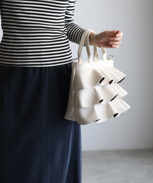 【雑誌掲載・ショップチャンネルOA商品】2WAYフリルハンドバッグ 12-1162